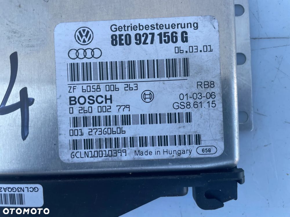 STEROWNIK SKRZYNI BIEGÓW AUDI A4 B6 3.0 ASN 8E0927156G - 2