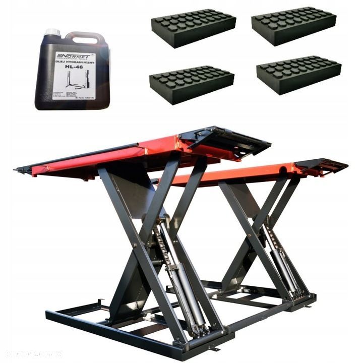 Profesionalny Podnośnik samochodowy nożycowy warsztatowy mobilny 1,25m 4T - 1