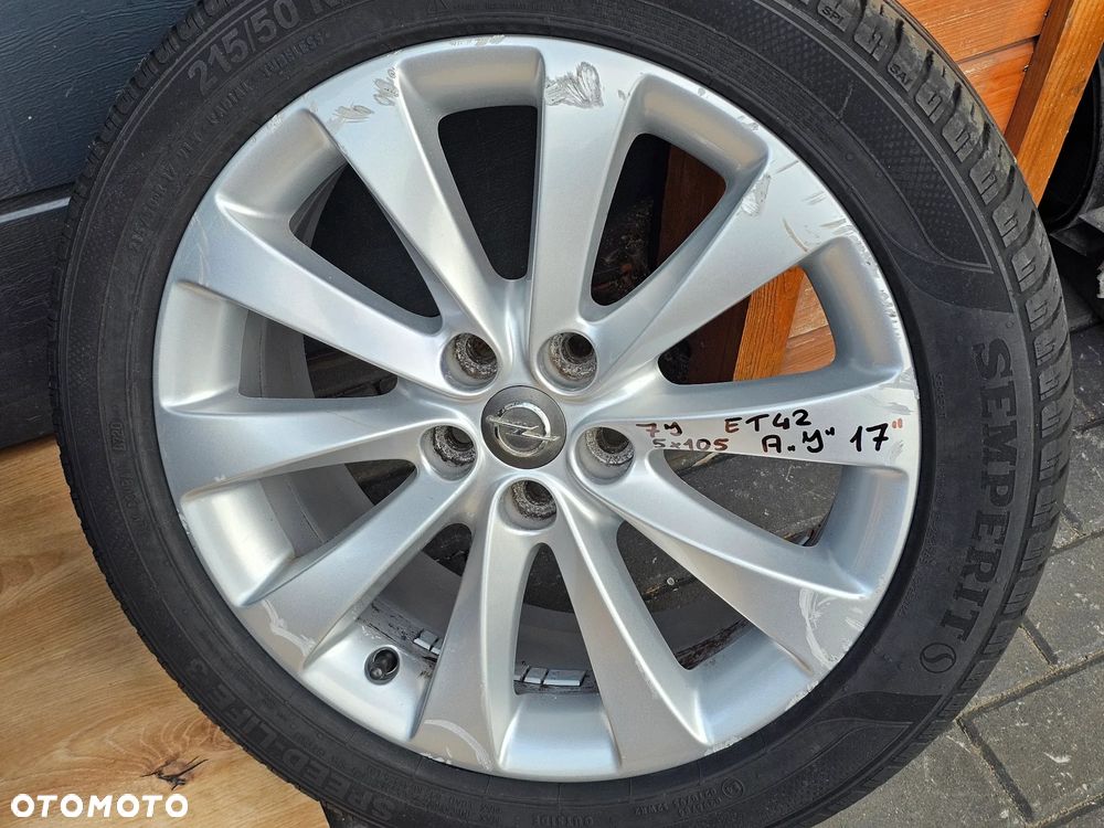 KOŁA FELGI ALUMINIOWE OPONY LETNIE OPEL ASTRA J K MOKKA 17 cali 5X105 ET42 215/50/17 - 4