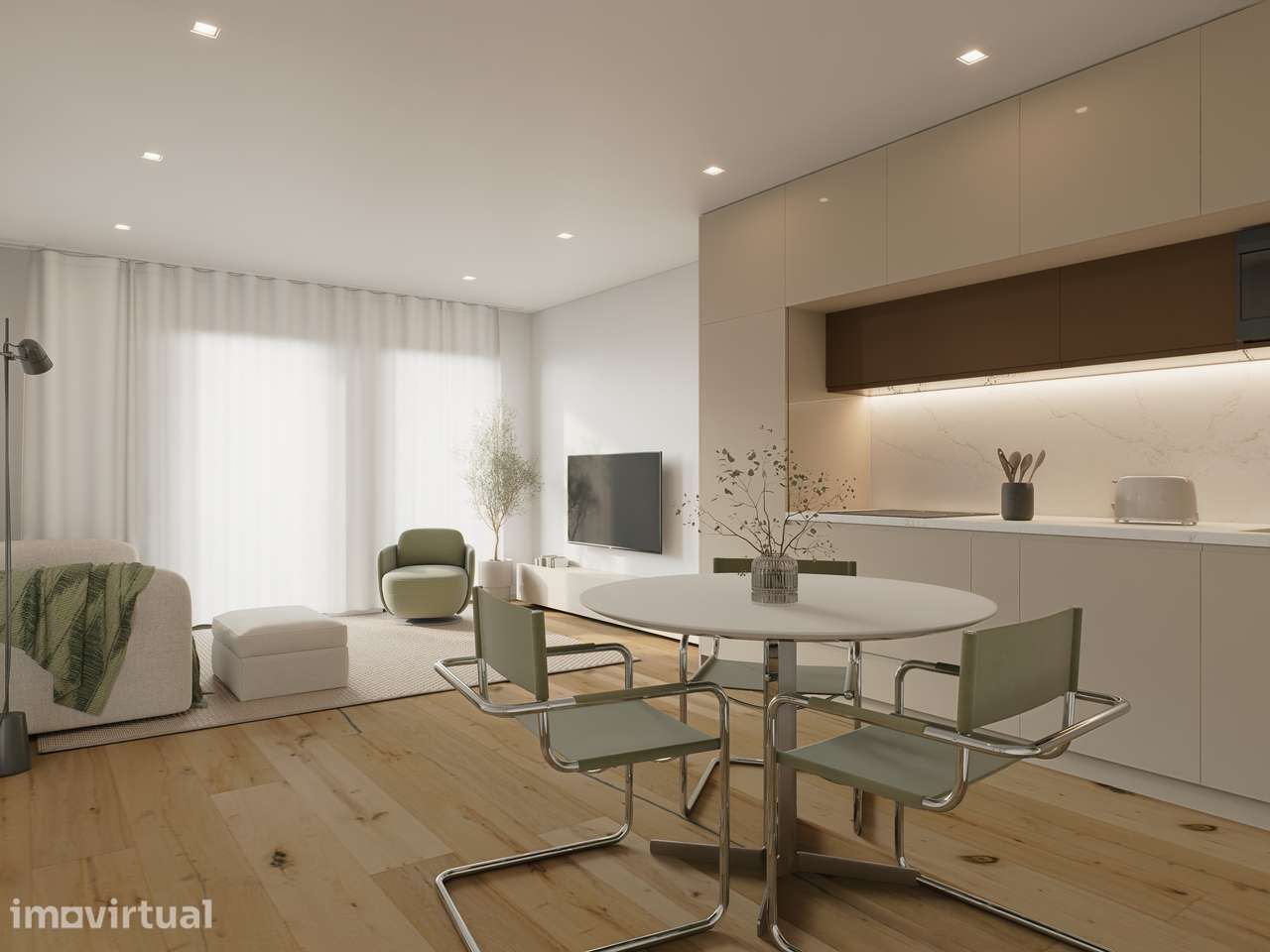 T1 novo no Aura Living, Leiria. Com varanda e estacionamento. - Grande imagem: 4/13