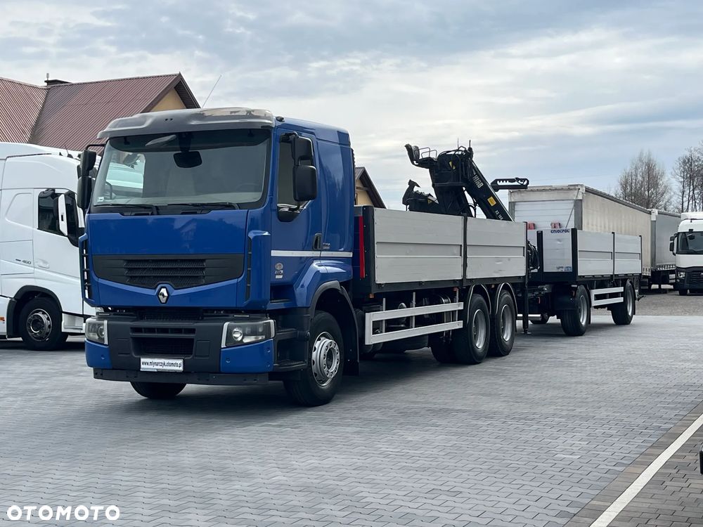 Renault ZESTAW- PREMIUM LANDER 460DXI / 6X4/ HDS HIAB 166 B-3 DUO- 12,5m / NOWE OPONY + PRZYCZEPA GNIOTPOL - 2