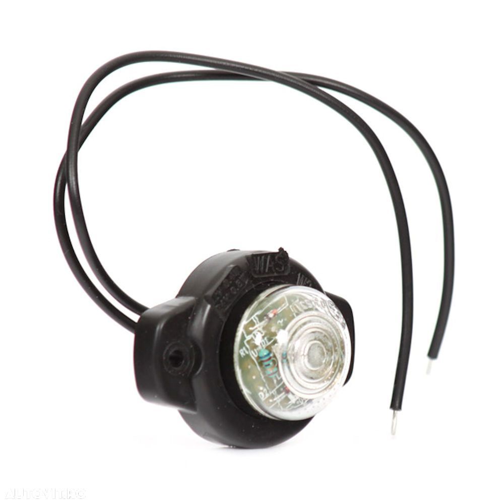 Lampa gabarit auto BestAutoVest 12V rotunda Alba cu led, cu suport 57x41.4x26.8mm, 1 buc. - 1