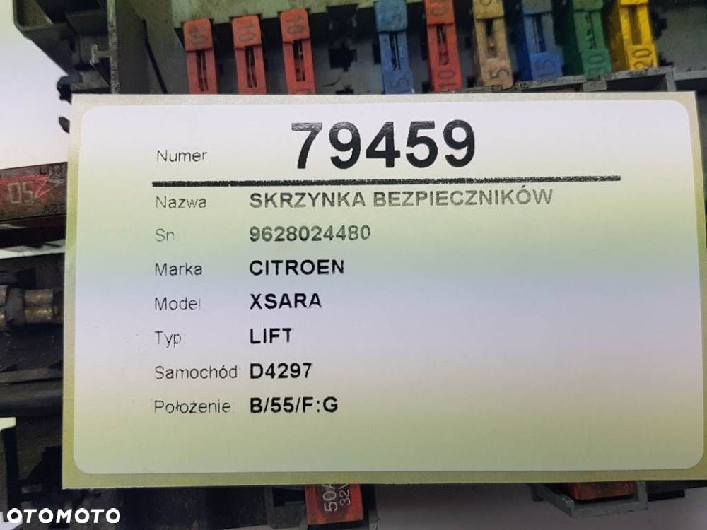 SKRZYNKA BEZPIECZNIKÓW CITROEN XSARA PICASSO 9628024480 - 3