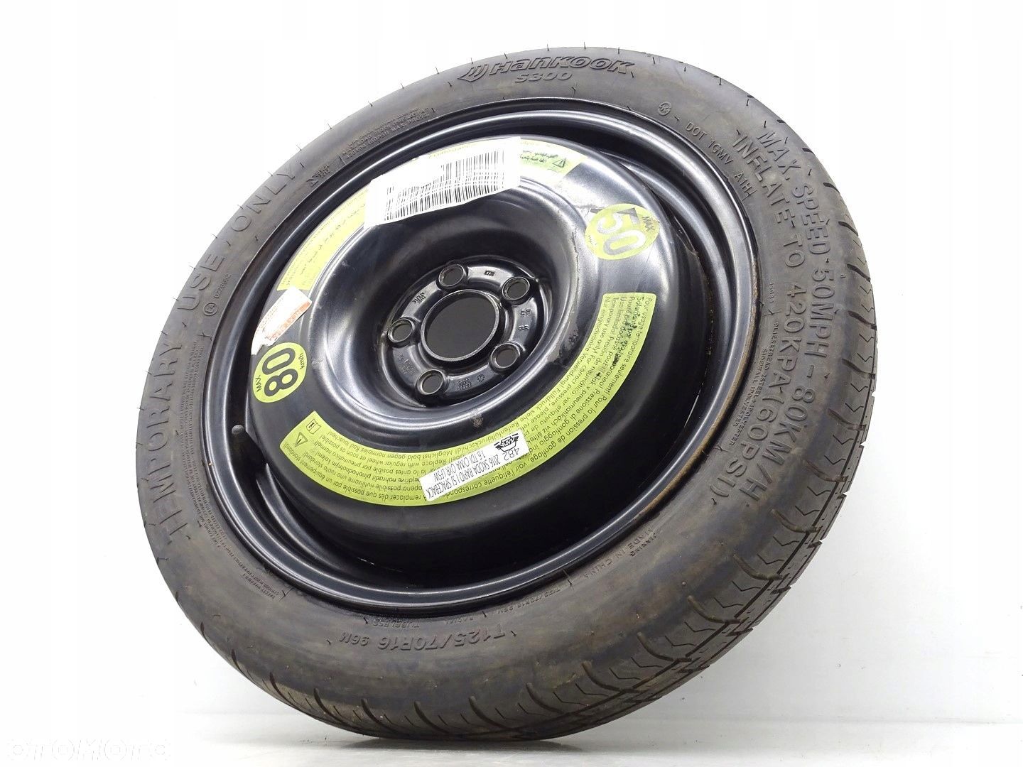 KOŁO DOJAZDOWE ZAPASOWE R16 SKODA RAPID I 5J 5X100 3.5J ET38 6R0601027Q - 1