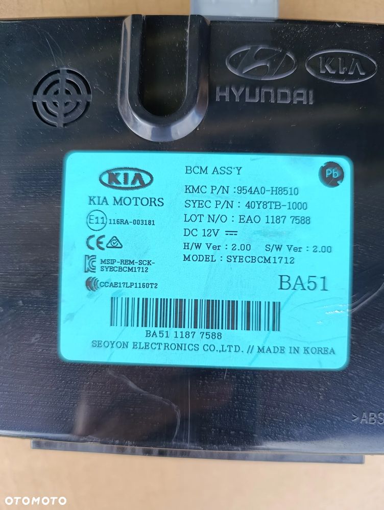 KIA STONIC MODUŁ STEROWNIK KOMFORTU BCM 954A0-H8510 - 2