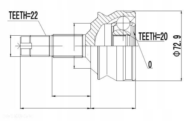PRZEGUB ZEWNĘTRZNY FIAT SEICENTO 0.9 1.1 98- 20/22 - 2