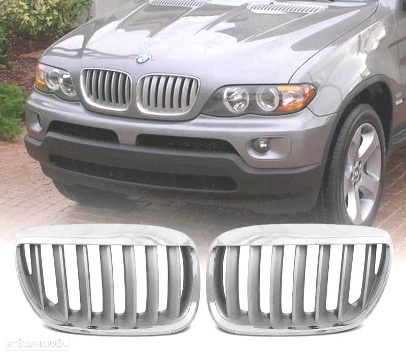 GRELHAS DESPORTIVAS BMW X5 E53 LCI 04-06 TITAN LOOK CINZA CROMADO - 1