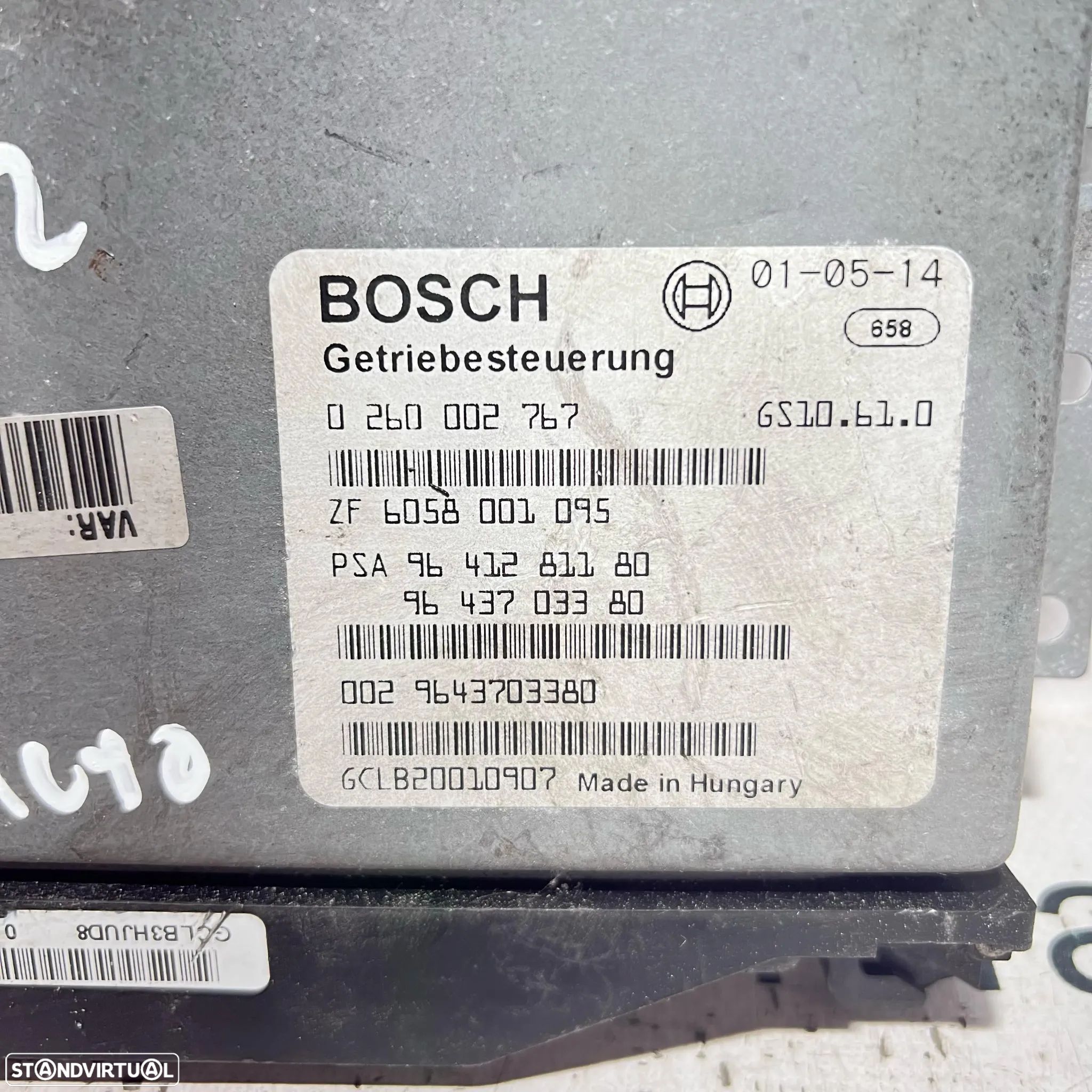 .Centralina Original Caixa Velocidades Bosch PSA Peugeot Citroen DS 96 412 811 80 / 0 260 002 767 - 1