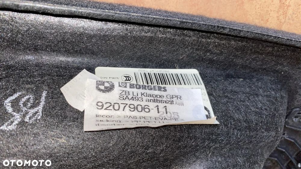 BMW X3 F25 BOCZEK BAGAŻNIKA TAPICERKA LEWA OSŁONA 9207906 - 3