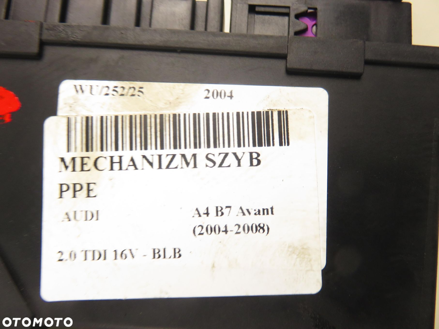 PODNOŚNIK SZYBY PRAWY PRZEDNI AUDI A4 B7  8E1959802B 5WK47006FBF - 2