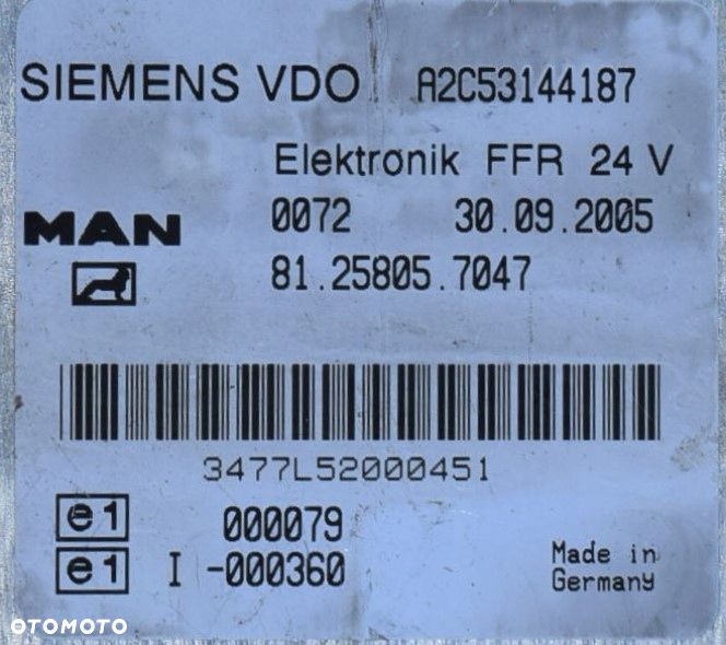 KOMPUTER/ STEROWNIK FFR MAN TGX TGS 81.25805. 7047 - 3