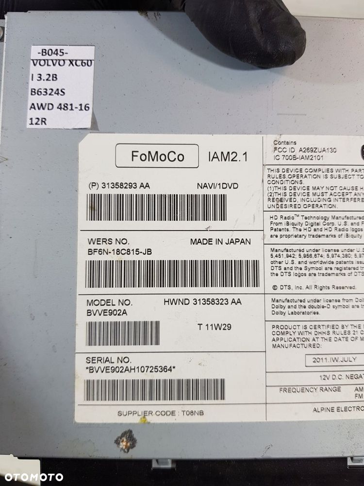 radio nawigacja 31358293 volvo xc60 i s60 ii eu - 10