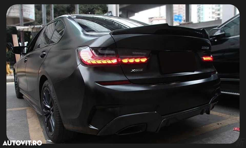 Set Stopuri LED BMW Seria 3 G20 2018+, Model GTS OLED, Fumuriu Smoked - 6