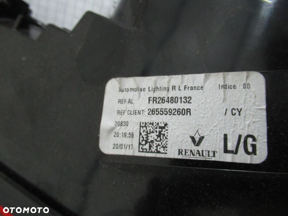 LAMPA TYŁ LEWA W KLAPĘ RENAULT TALISMAN GRANTOUR 265559260R - 3