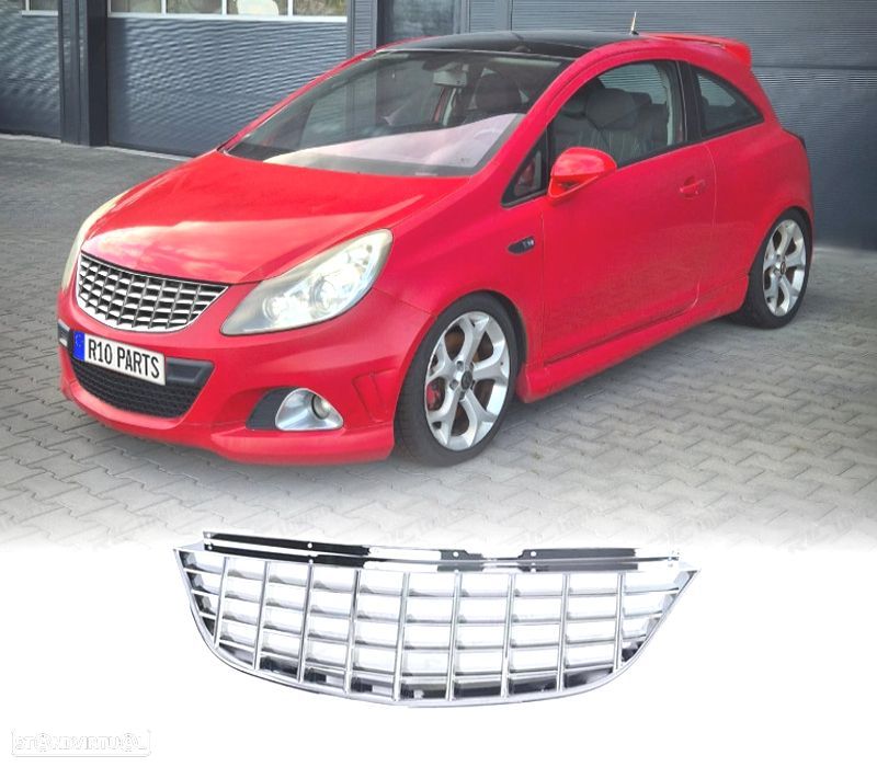 GRELHA OPEL CORSA D 06-10 CROMADA - 2