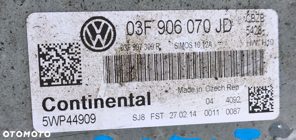 VW BEETLE 12r 1.2 TSI KOMPUTER SILNIKA 03F906070JD - 2
