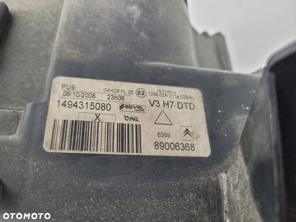 LAMPA PRZÓD PRAWA CITROEN C8 I 1494315080 EUROPA - 9