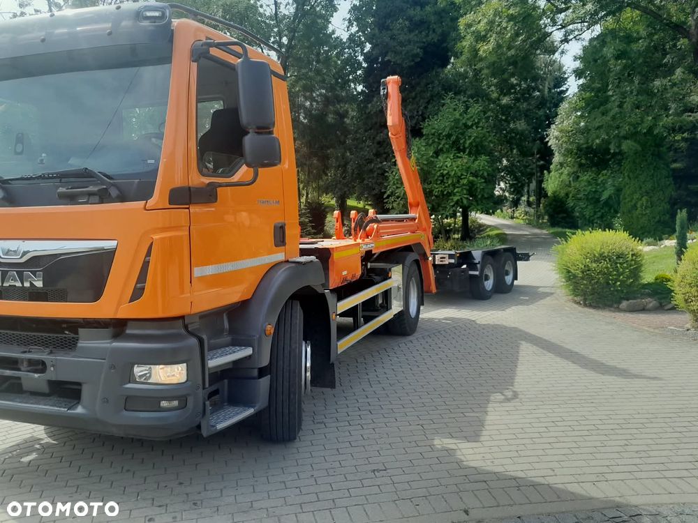 MAN TGM 18.340 / EURO 6 / MEILLER AK 12LT PILOT / bramowiec MULDA / KONTENER PRZYCZEPKA PRZYCZEPA DO BRAMOWCA GEORG - 1
