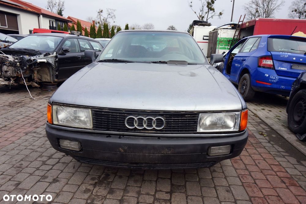 MASKA ZDERZAK BŁOTNIKI LAMPY 80 B3 LY7P  AUDI 1986-1991 SZARY PRZÓD KOMPLETNY - 1