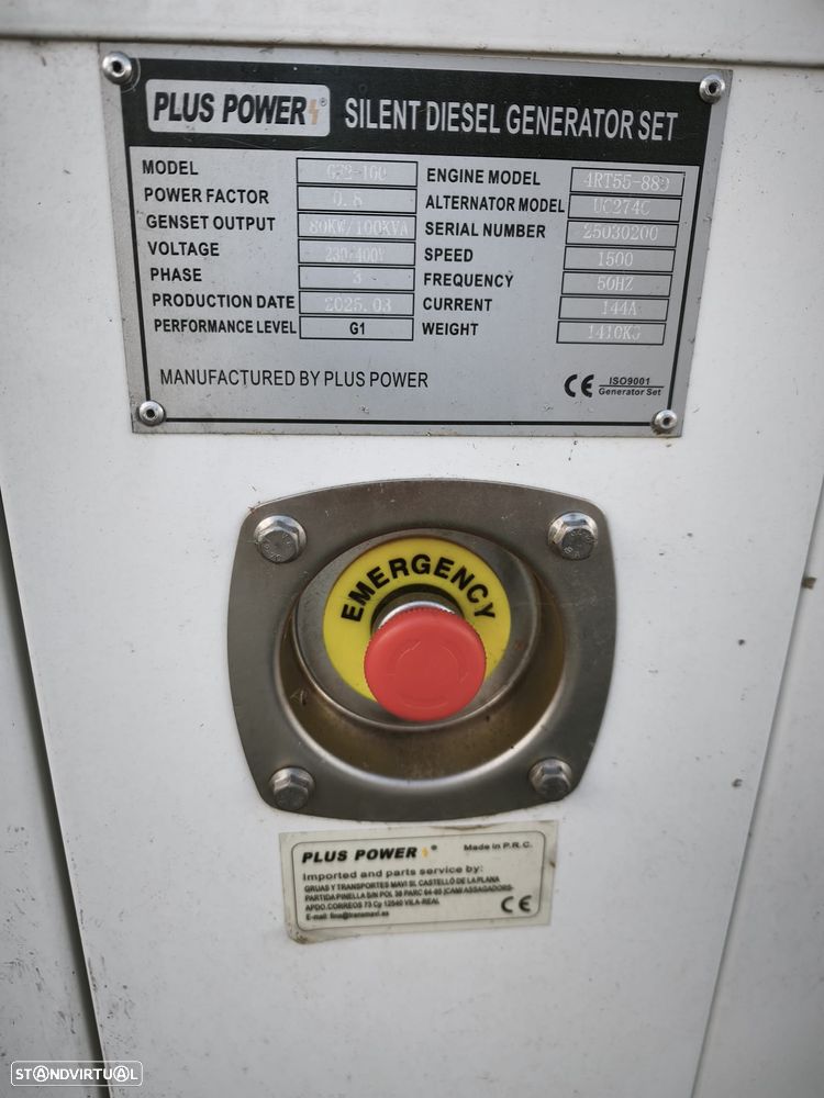 GERADOR TRIFASICO Plus Power GF2-100 80KW 100KVA - 18