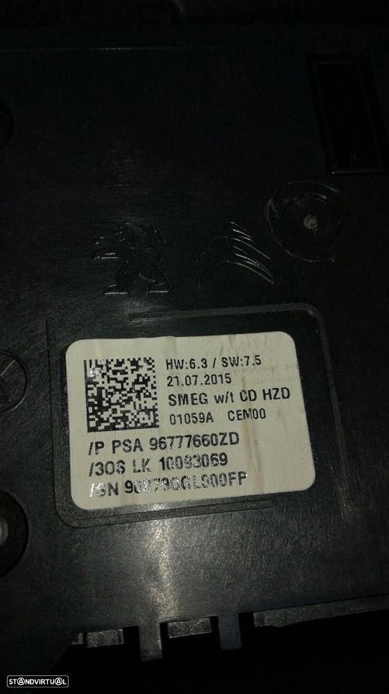 COMANDO MULTIFUNÇÕES PEUGEOT 308 II 2017 -96777660ZD - 3