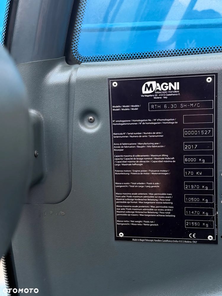 Magni RTH 6.30 SH-M/C . Ładowarka Teleskopowa Dźwig Zwyżka 30 metrów wysuw . Udźwig 6 ton. 4391 mtg Kosz (Pilot 2 funkcje) Wciągarka hydr. Widły. Jak Nowa z Norwegii! 2018rok. KLIMA Webasto post. Aktualna DEKRA 2026r. skręt 4 koła KRAB. Auto-poziomowanie! Zero luzów wycieków jak Nowa z salonu. Pełny Obrót. Małe Gabaryty maszyny. Mała waga 21 ton a potężny zasięg i udzwig! - 9