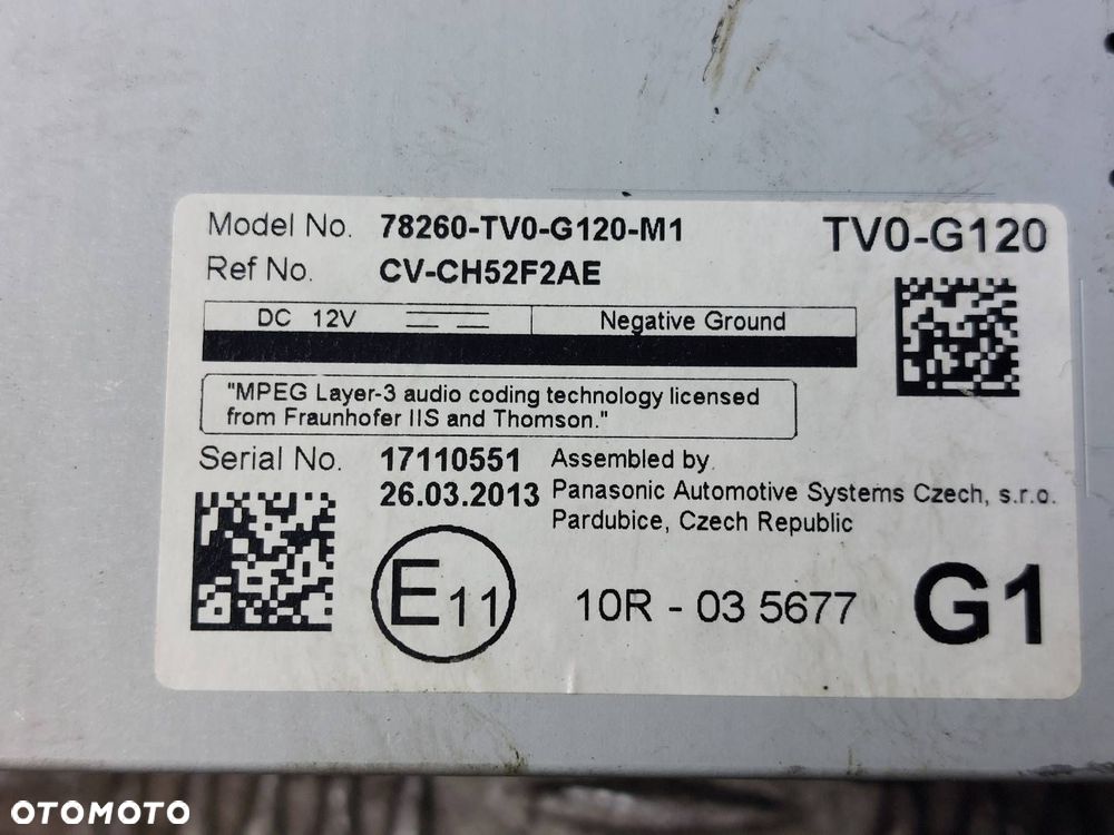 WYŚWIETLACZ HONDA CIVIC IX 78260-TV0-G120-M1 - 3