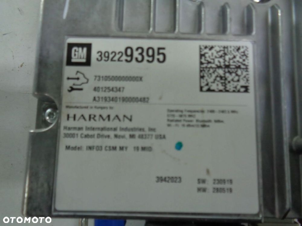 opel astra k v 19r radio nawigacja wzmacniacz 39229395 - 2