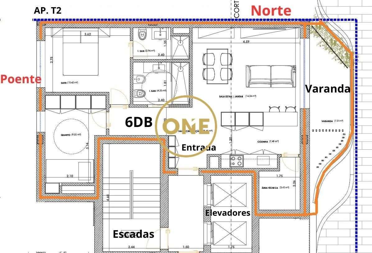 Apartamento T2 Novo com Varanda e Garagem no Vale Sereno Residence - Grande imagem: 3/16