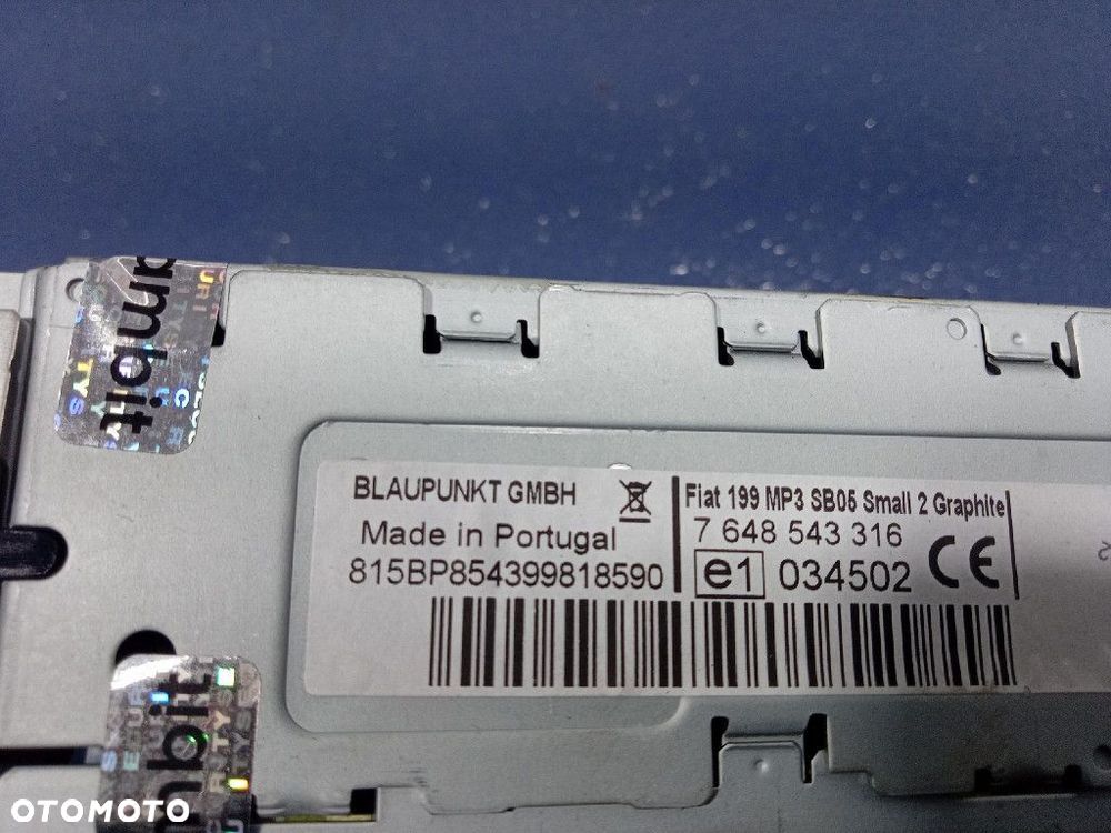 FIAT GRANDE PUNTO RADIO CD MP3 FABRYCZNE OEM BLAUPUNKT 7354813000 - 6