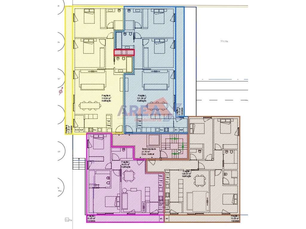 FRAÇÃO J - T3 - 2º andar - Grande imagem: 2/14