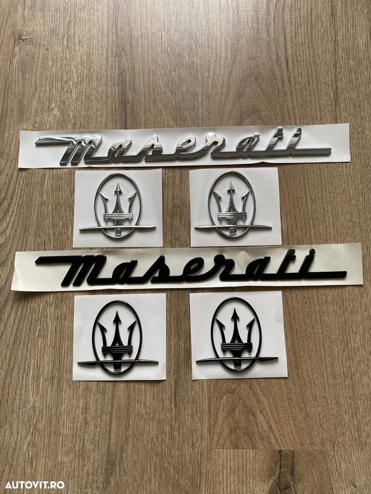 Embleme Emblema Semn Logo Scris Maserati Portbagaj Aripi Superioare - 1