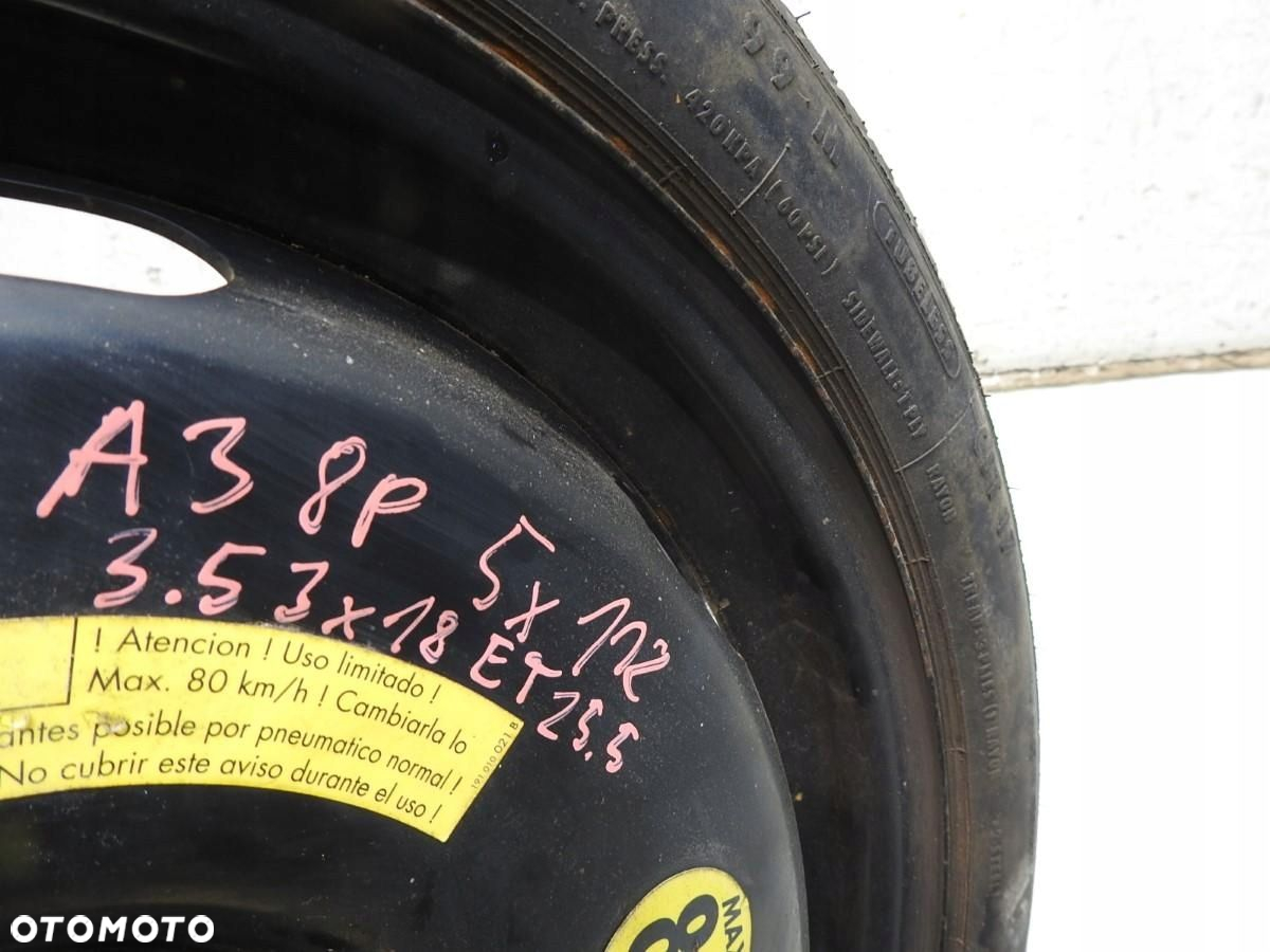 KOŁO ZAPASOWE DOJAZDOWE 125/70/R18 AUDI A3 8P 1K0601027B - 2