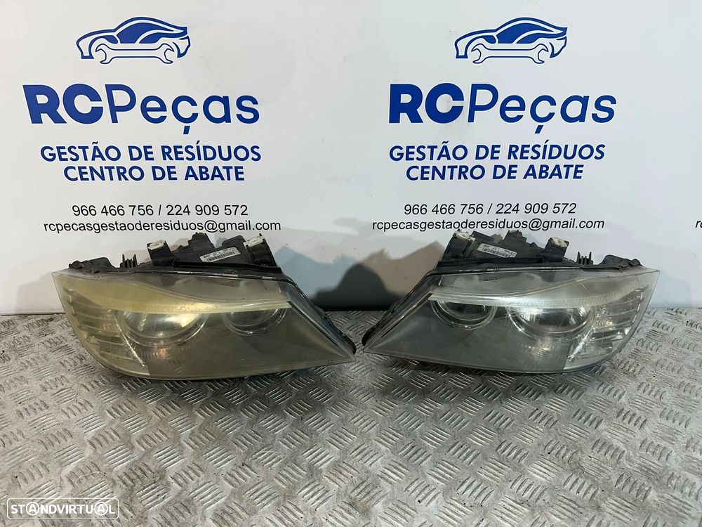 .Farois Oticas Frente Frontal Esquerda Direita Original Halogenio Valeo BMW Serie 3 E90 Carro Sedan E91 Touring Carrinha 2007 - 2013