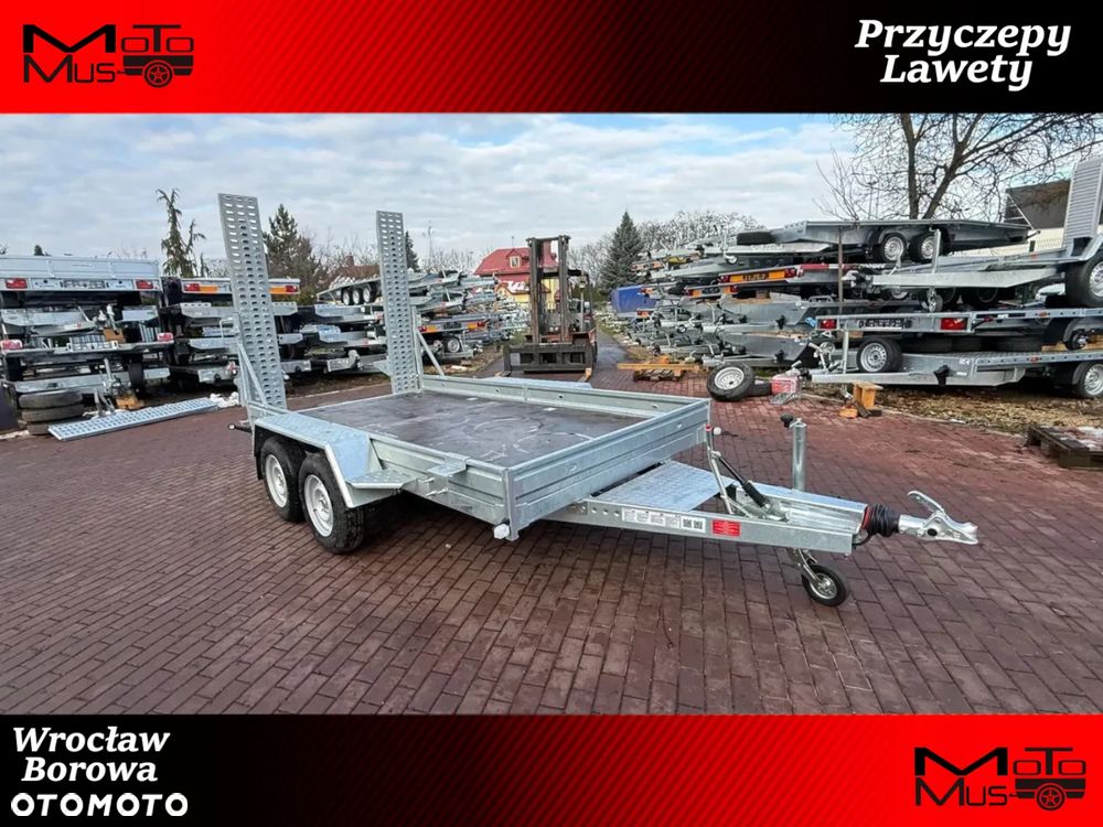 Niewiadów Przyczepa do przewozu sprzętu budowlanego Niewiadów K3535 355x183cm 3500kg 2 osie pod koparke minikoparka walec MOTOMUS Borowa