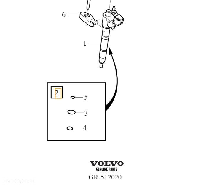 VOLVO S60 V60 S90 V90 XC60 XC90 uszczelka oring wtrysk 2.0 D OE 32363665 - 2