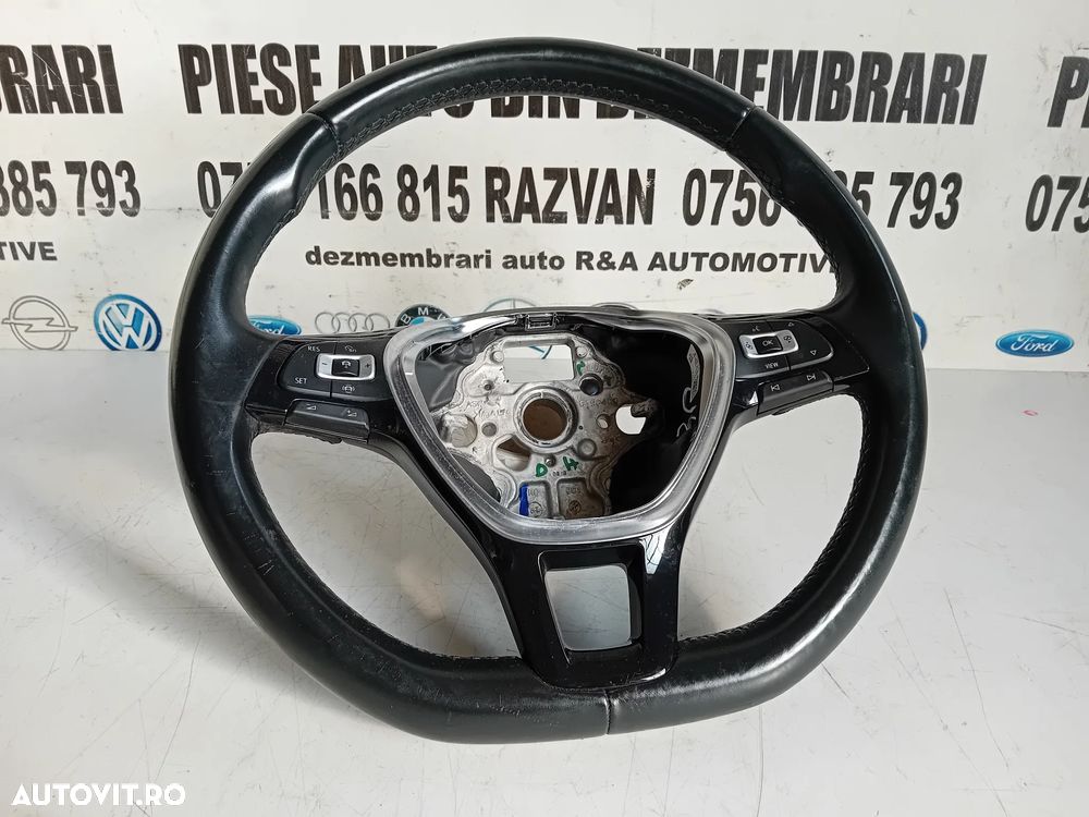 Volan Din Piele Cu Comenzi Si Padele Vw Passat B8 An 2015-2020 Stare Buna - 6