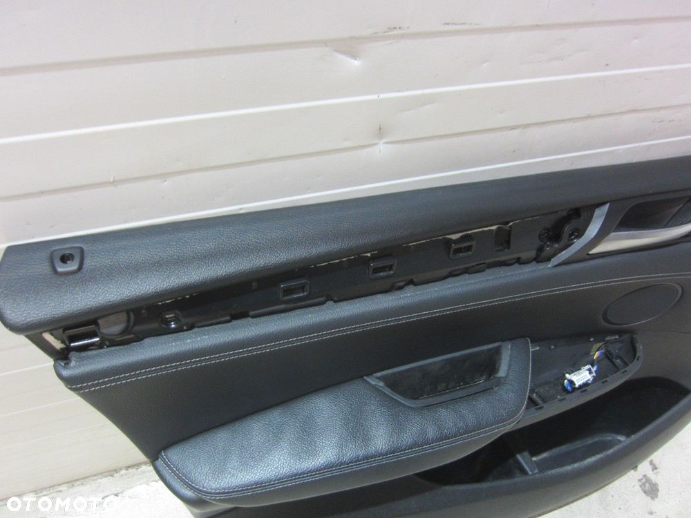 BMW X3 F25 BOCZEK CZARNY  DRZWI SKÓRA NEVADA LEWY PRZÓD 51417394527 7279855 - 3
