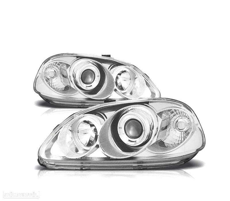 FARÓIS ANGEL EYES HONDA CIVIC 96-98 FUNDO CROMADO - 1