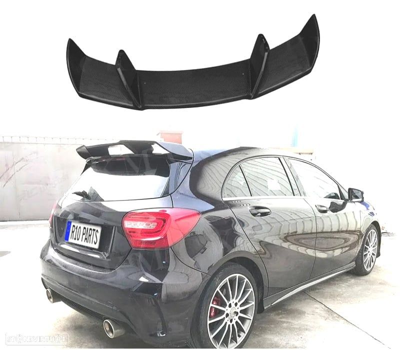 AILERON SPOILER MERCEDES CLASSE A W176 12-18 LOOK AMG A45 PRETO BRILHANTE - 1