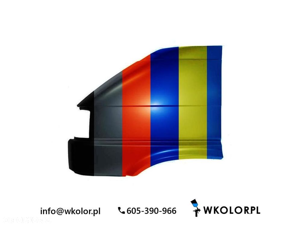 NOWY BŁOTNIK VW TRANSPORTER T4 (70B, 70C, 7DB, 7DK, 70J, 70K, 7DC, 7 1995-2003 LAKIEROWANY W KOLOR - 1