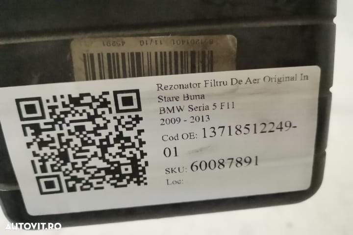 Rezonator Filtru De Aer Original In Stare Buna BMW Seria 5 F11 2009 20 - 7