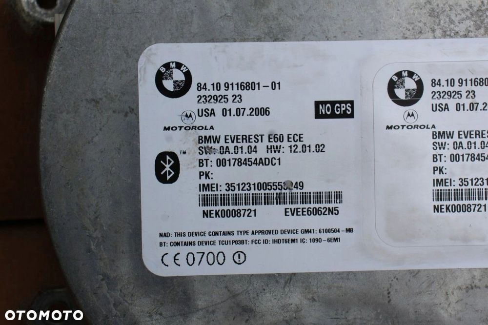 Moduł BLUETOOTH BMW e90 e91 e92 e93 e87 e88 e82 e81 9116801 - 2