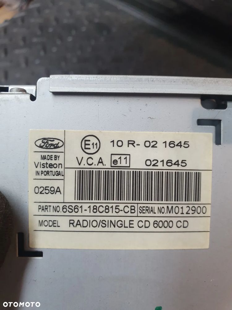 FORD FUSION LIFT FIESTA FOCUS RADIO CD   6S61-18C815-CB - 3