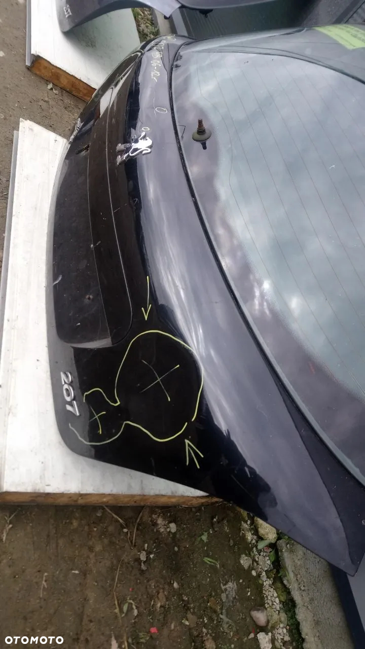 KLAPA SZYBA  PEUGEOT 207 HATCHBACK SZARA, CZARNA HB - 6