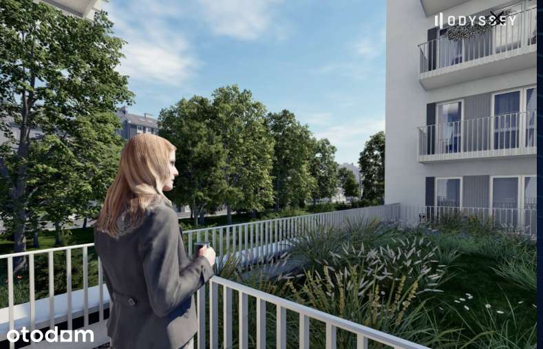 35 m2 z tarasem 13 m2 z widokiem na zielone patio