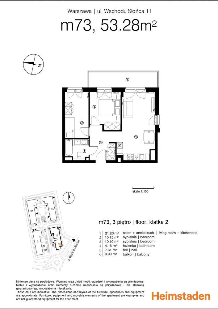 3-pokojowe | 53.28 m2 | Balkon | Internet w cenie | Bezpośrednio