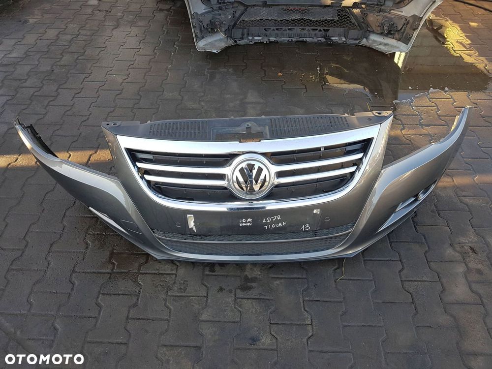 VW TIGUAN I 5N 06-10r ZDERZAK PRZÓD PRZEDNI PDC GRILL LD7R - 2