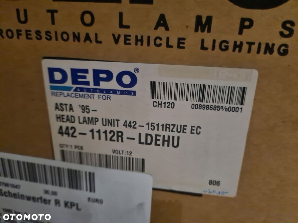 reflektor lampa prawa przód 442-1112r opel astra - 2