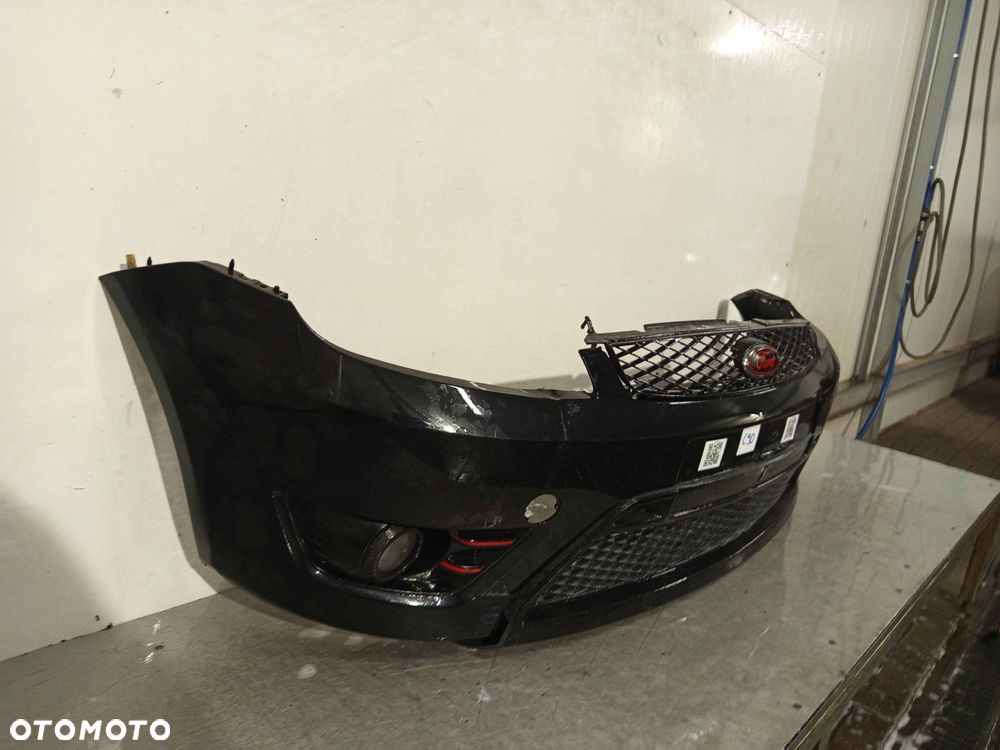 ^ ZDERZAK PRZÓD PRZEDNI FORD FIESTA MK.6 6 VI ST D2 CZARNY HALOGENY - 3